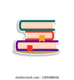 book with bookmarks flat sticker icon. Elements of Book in color icons. Simple icon for websites, web design, mobile app, info graphics