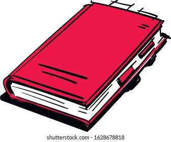 Book with bookmarks on a white background cartoon style