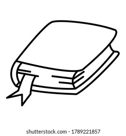 libro con marcadores ilustración vectorial no coloreado