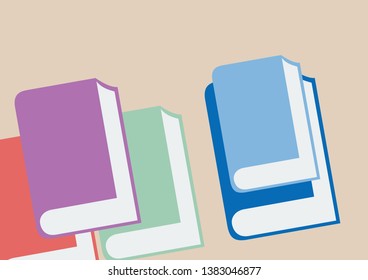Book and bookstore. Vector poster, cover and flyer.Simple abstract shapes