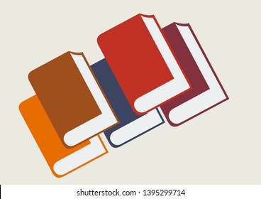 Book and bookstore. Vector poster, cover and flyer.Simple abstract shapes