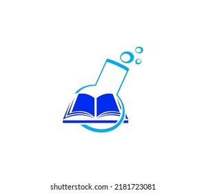 book and bottle logo, science logo