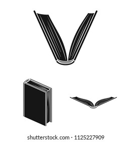 Book bound black icons in set collection for design. Printed products vector symbol stock web illustration.