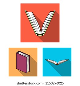 Book bound flat icons in set collection for design. Printed products vector symbol stock web illustration.
