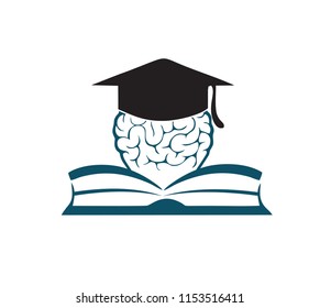 book with brain education logo