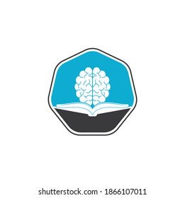 Book brain logo design. Educational and institutional logo design. Book and brain combination logo concept