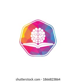Book brain logo design. Educational and institutional logo design. Book and brain combination logo concept