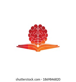 Book brain logo design. Educational and institutional logo design. Book and brain combination logo concept