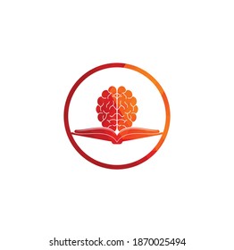 Book brain logo design. Educational and institutional logo design. Book and brain combination logo concept