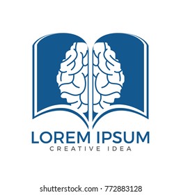 Book brain logo design. Educational and institutional logo design.
