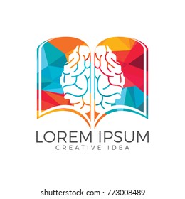 Book brain logo design. Educational and institutional logo design.