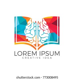 Book Brain Logo Design. Educational And Institutional Logo Design.