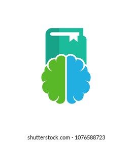 Book Brain Logo Icon Design