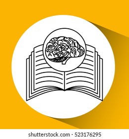 book brain school knowledge vector illustration eps 10