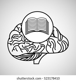 book brain school knowledge vector illustration eps 10