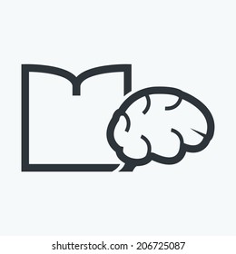 Book and brains icon