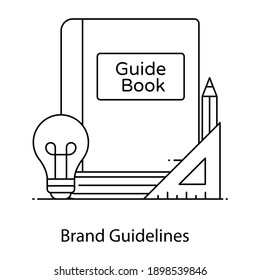 
A Book With Brand Guidelines, Linear Concept Icon 