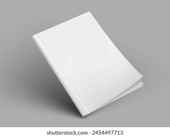 Book Or Brochure Clear Cover Template On Gray Background. EPS10 Vector