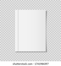 Book brochure mockup on transparent backdrop. 3d vector illustration
