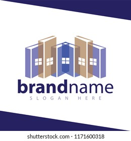 Book Build in City Logo Vector Template