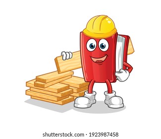 book builder vector. cartoon character