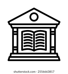 book building icon line vector illustration on white background.
