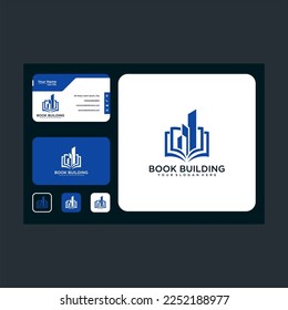 book with building logo design template