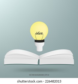 Book and bulb light idea,Vector EPS10.