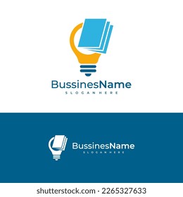 Book Bulb logo vector template. Creative Bulb logo design concepts