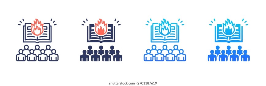 Book Burning Icon Pack In Multiple Styles