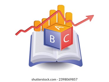 Book with business analyst concept illustration