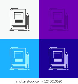 Book, business, education, notebook, school Icon Over Various Background. Line style design, designed for web and app. Eps 10 vector illustration