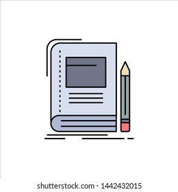 Book, business, education, notebook, school Flat Color Icon Vector