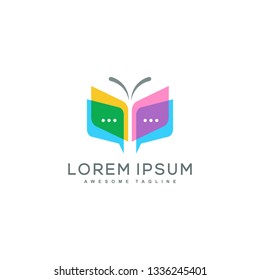 Book and Butterfly Concept illustration vector Design template. Suitable for Creative Industry, Multimedia, entertainment, Educations, Shop, and any related business