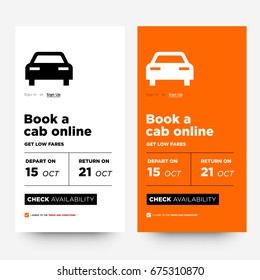 Book a Cab Online and Get Low Fares UI Screen Design With Select Date Calendar