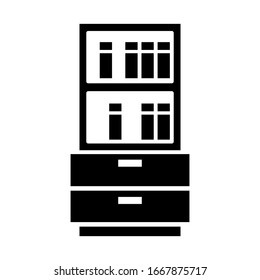 Diseñar símbolos y signos vectoriales de icono del gabinete