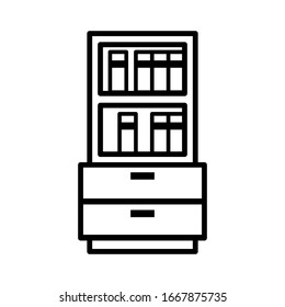 Book cabinet icon vector sign and symbols on trendy design