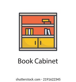 Buch Cabinet Vektor Umriss Icon Design Illustration. Verschiedenes Symbol auf weißem Hintergrund EPS10-Datei