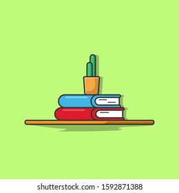 book and cactus Vector Icon Illustrator