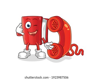 book call mascot. cartoon vector