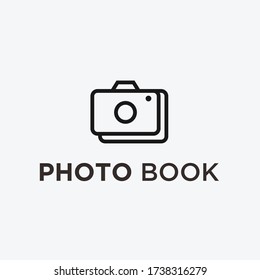 book camera logo design vector illustration