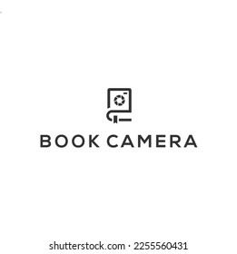 Book Camera logo template design. Photography Book Logo Icon Design vector	