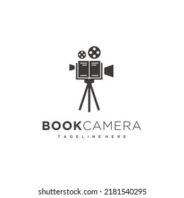 Book camera photography logo design vector icon