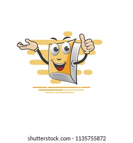 Book cartoon character presentation and thumb style, can be used for mascot, icon, avatar, banner, presentation etc. High quality vector EPS10