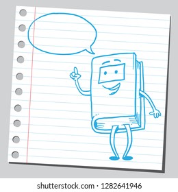 Book cartoon character speaking something