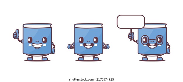book cartoon vector illustration, with different expressions and poses. isolated on a white background