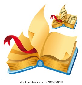 Book. Cartoon and vector isolated objects.