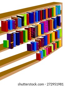 Book case with books vector illustration