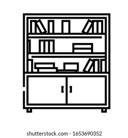 Book case line icon, concept sign, outline vector illustration, linear symbol.