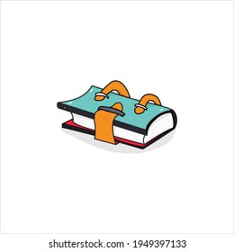 libro en un caso con ilustración vectorial de correas